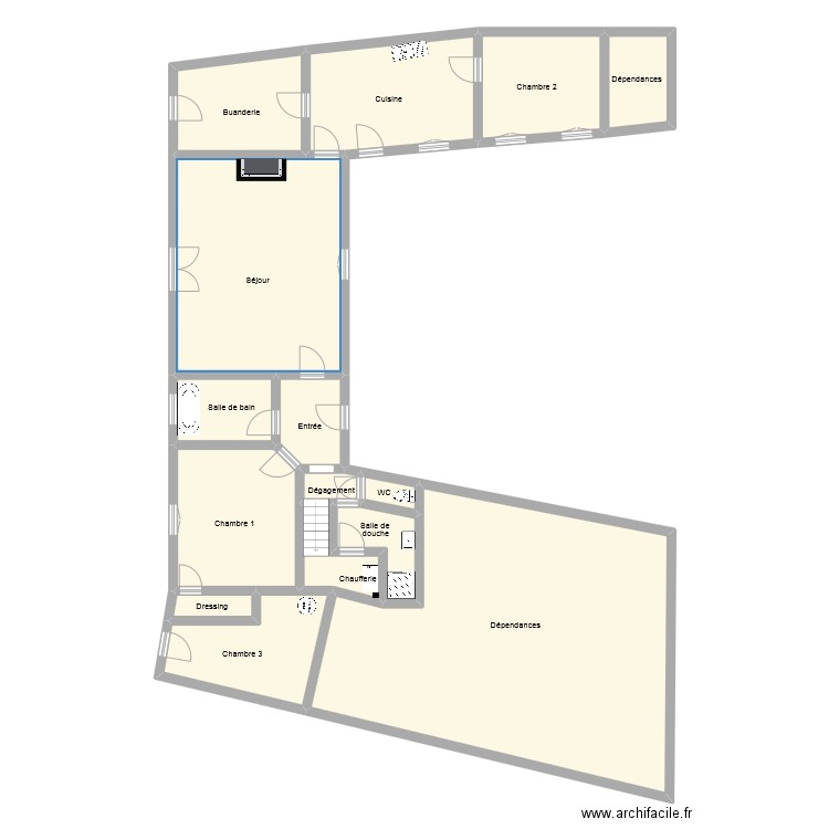 SAINSON RDC . Plan de 15 pièces et 207 m2