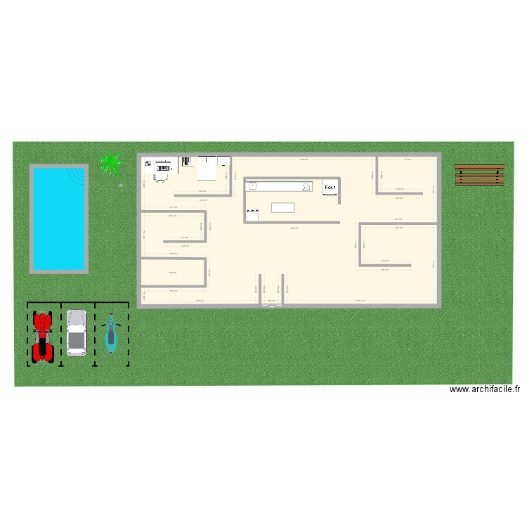 maison. Plan de 2 pièces et 267 m2