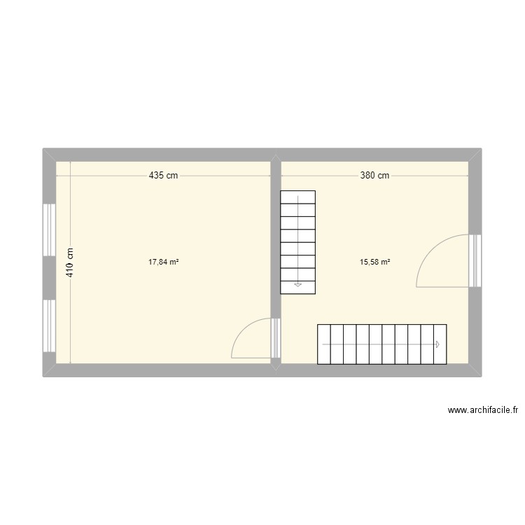 Maison Laminoir. Plan de 2 pièces et 33 m2