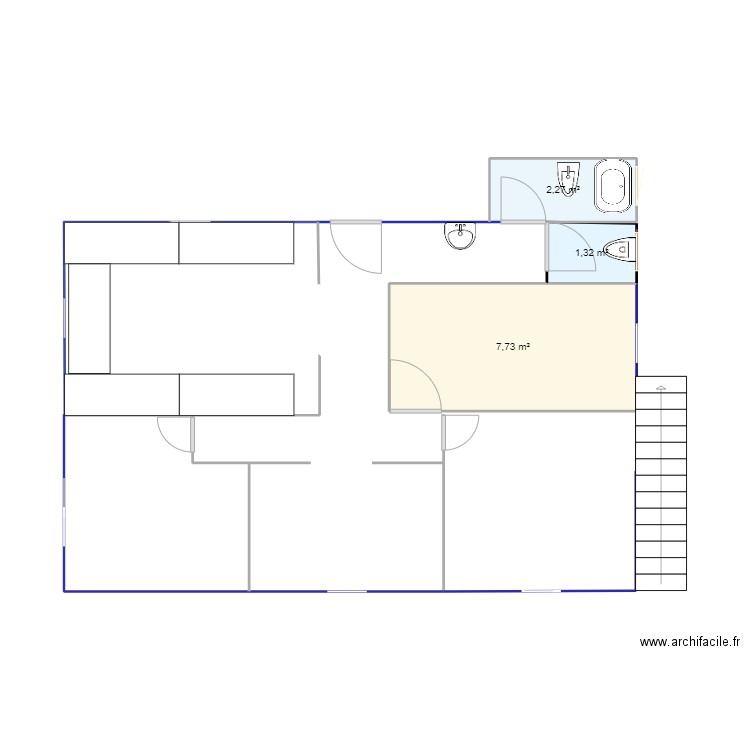 tamazirte. Plan de 3 pièces et 11 m2