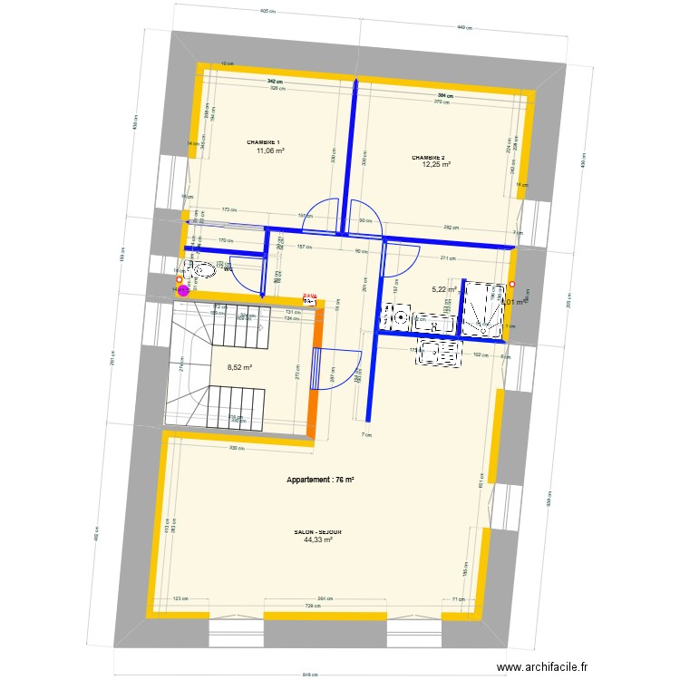 THUONG R+3 revision 6. Plan de 6 pièces et 81 m2