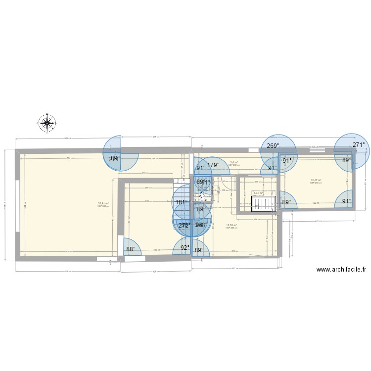 Latour-premieretage. Plan de 6 pièces et 96 m2