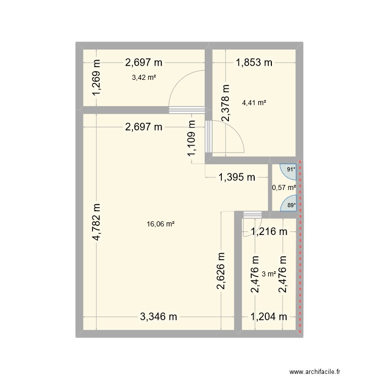 Maison Andoh1. Plan de 5 pièces et 27 m2