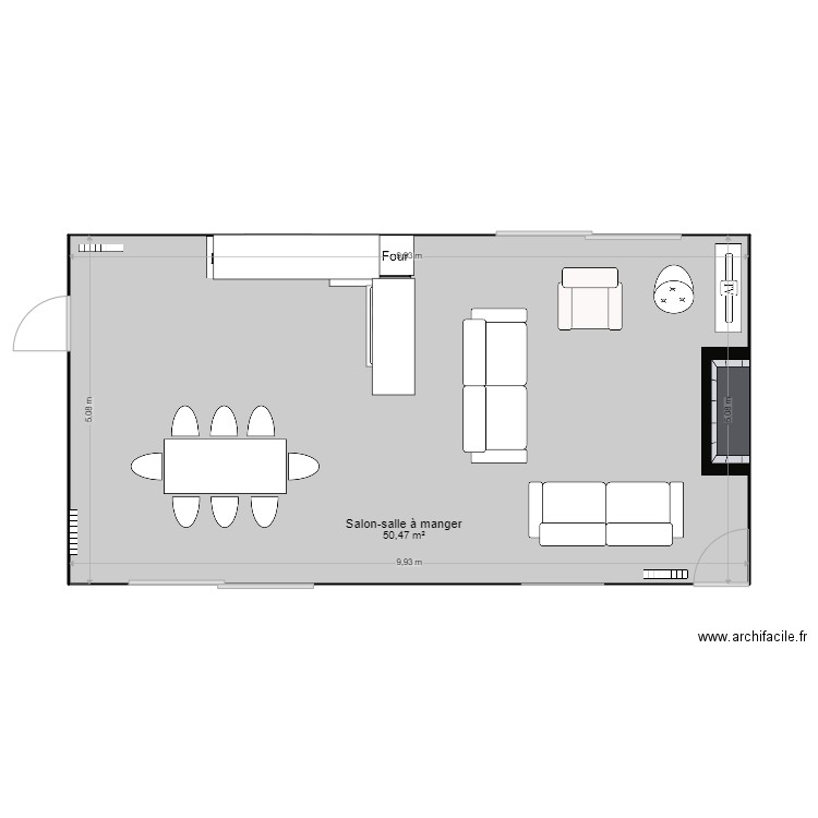 Salon Salle à manger. Plan de 0 pièce et 0 m2