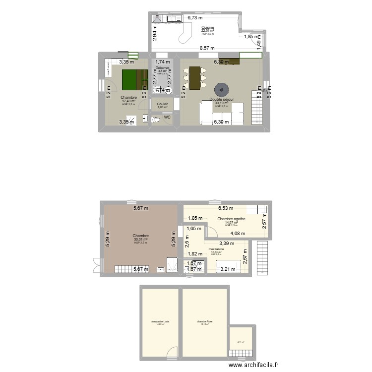 new maison. Plan de 14 pièces et 178 m2