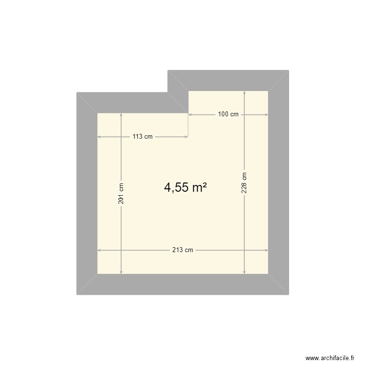 SDB ETAGE. Plan de 1 pièce et 5 m2