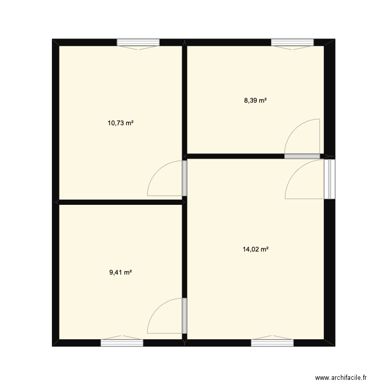 appartement tosca. Plan de 4 pièces et 43 m2