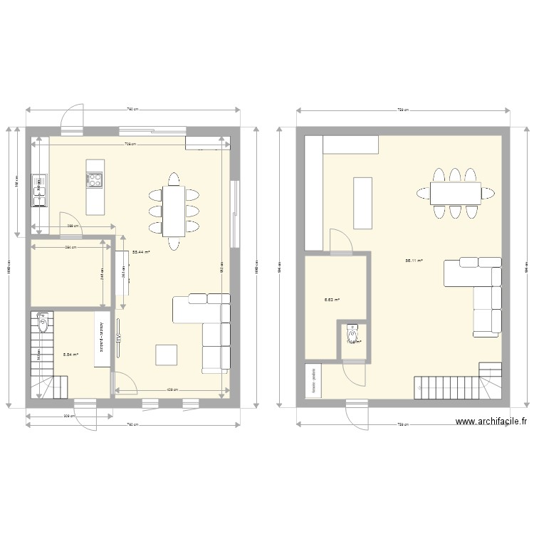 maison 9m50 7m80. Plan de 0 pièce et 0 m2