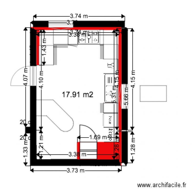 Cuisine 20. Plan de 0 pièce et 0 m2