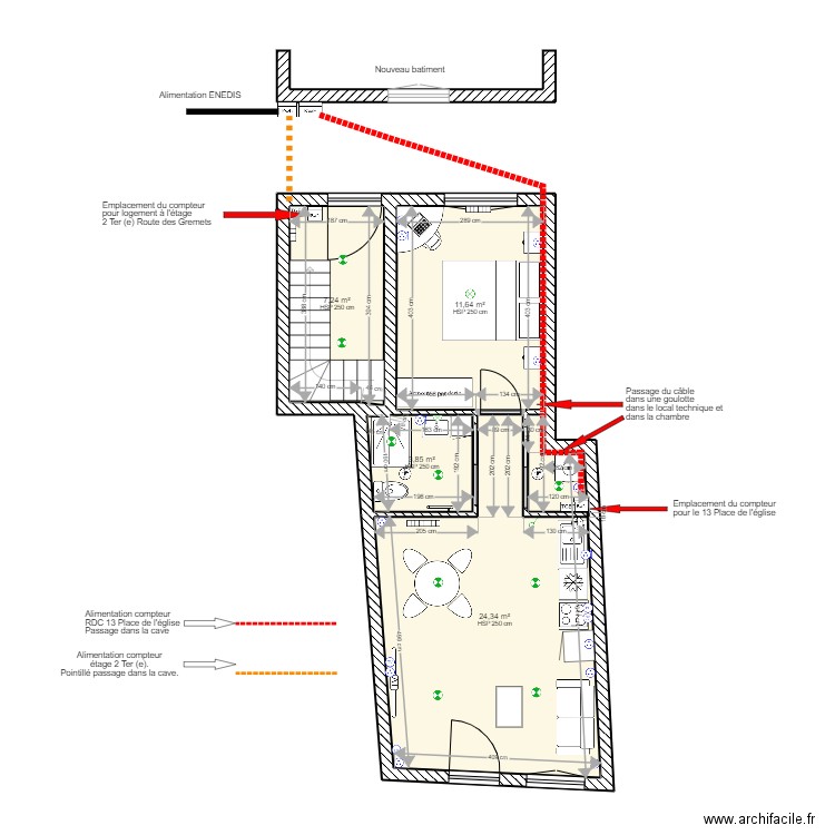 appartement RDC PUCEUL 1 ENEDIS. Plan de 0 pièce et 0 m2