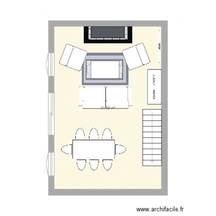 Salon séjour. Plan de 0 pièce et 0 m2