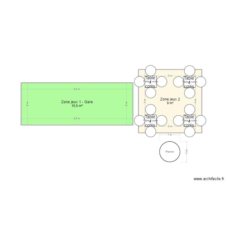 Velâdzo - Animation Lego. Plan de 2 pièces et 20 m2