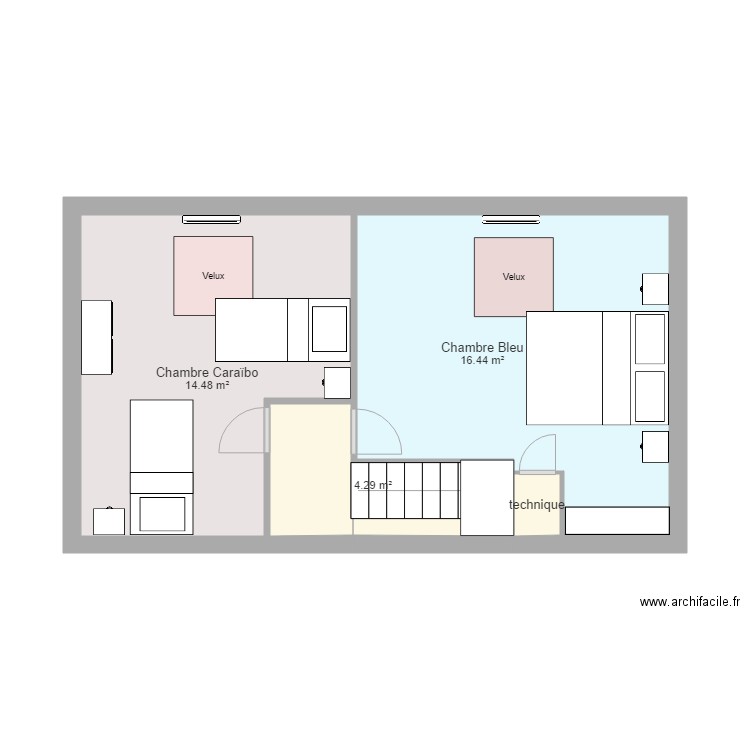 Etage annexe fouesnant avec meubles sans cote1. Plan de 0 pièce et 0 m2