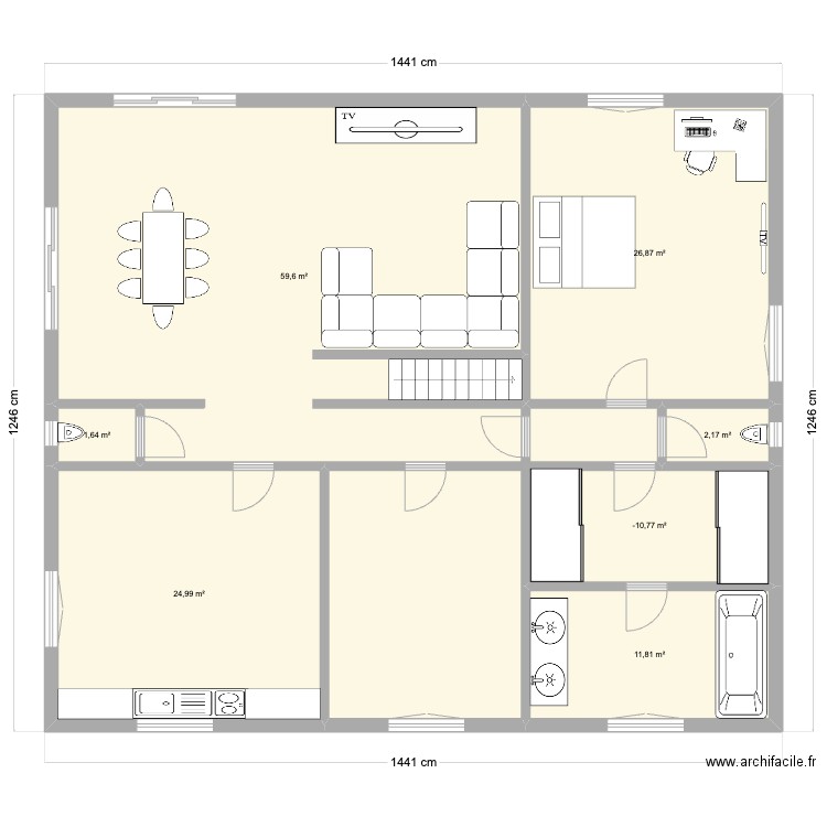 PROJET KELLY SUZANNE. Plan de 19 pièces et 293 m2