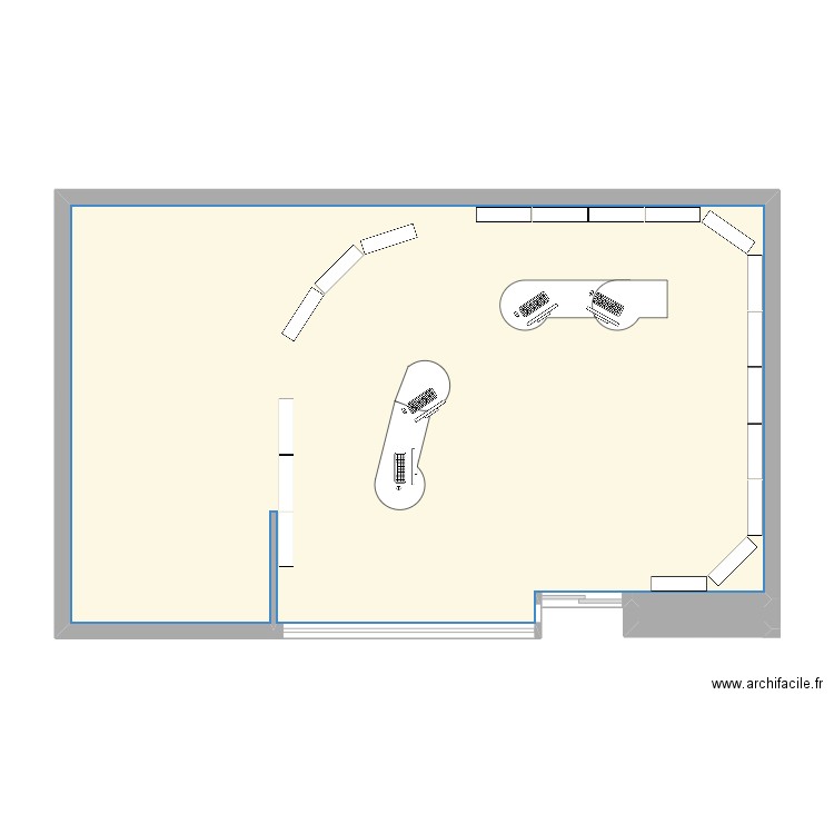 Officine. Plan de 2 pièces et 72 m2