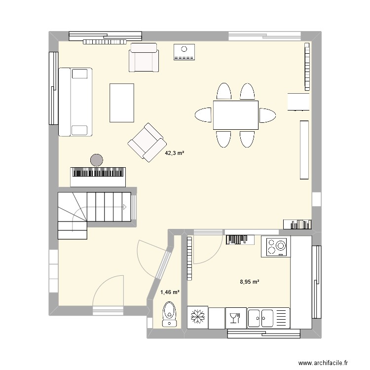 RdCcomparaison. Plan de 6 pièces et 105 m2