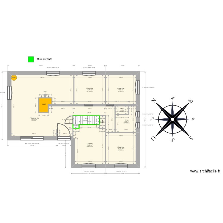 ML24011677 . Plan de 11 pièces et 107 m2