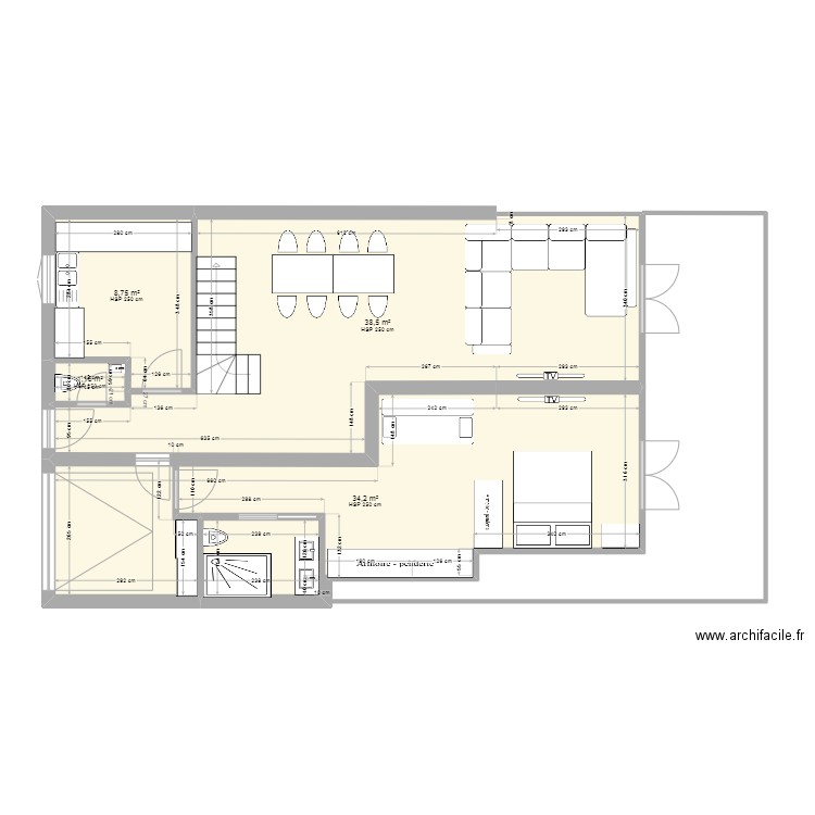 MAISON CERGY 2. Plan de 4 pièces et 83 m2