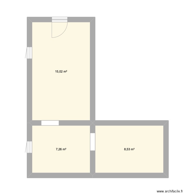 Bibliothèque, travail à rendre Aya. Plan de 3 pièces et 31 m2