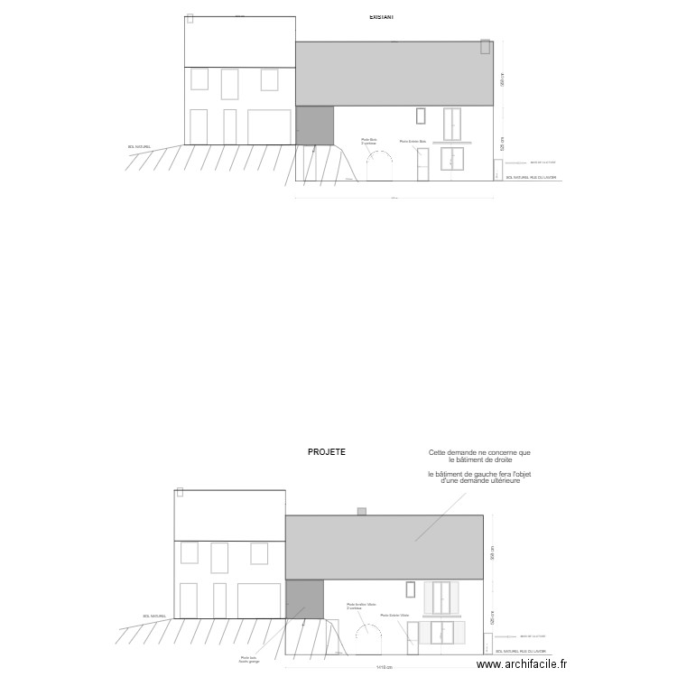 Façade Sud Ouest. Plan de 0 pièce et 0 m2