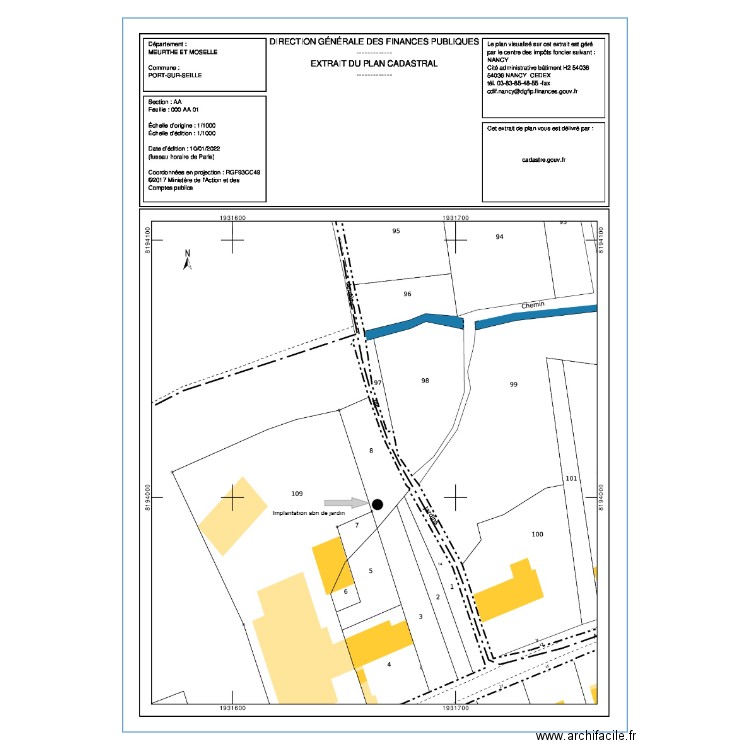 cadastre abri. Plan de 0 pièce et 0 m2