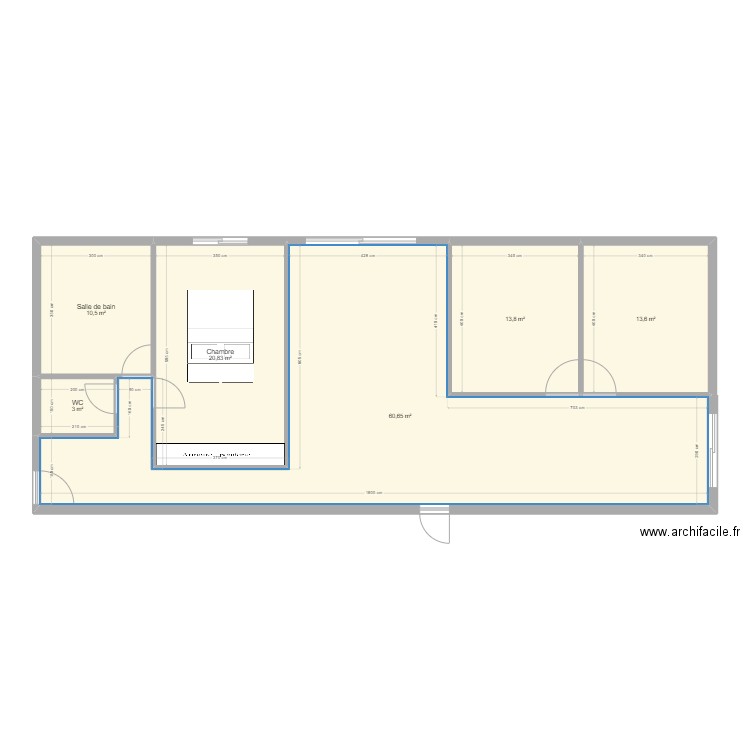 Atelier. Plan de 6 pièces et 122 m2