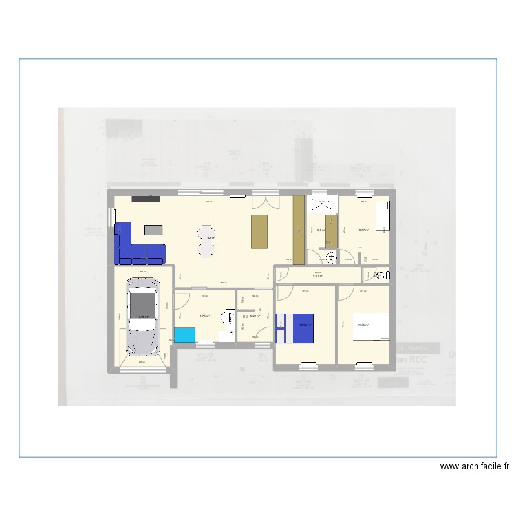 Auriol. Plan de 10 pièces et 117 m2