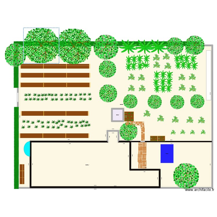 Arrechavaleta Projet jardin . Plan de 4 pièces et 1217 m2