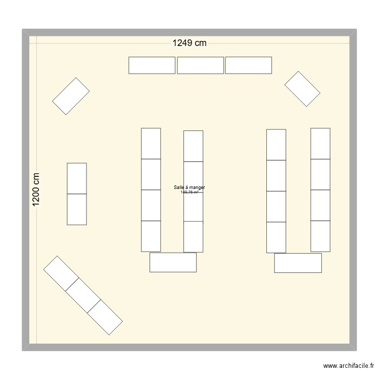 salle foire jouet. Plan de 1 pièce et 150 m2