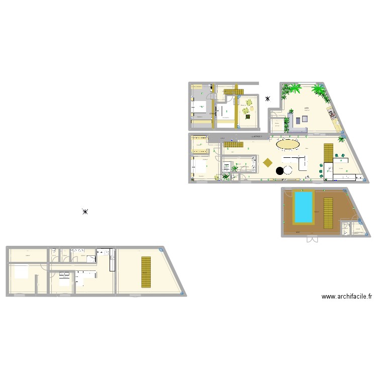 St hilaire grenier Bas. Plan de 21 pièces et 393 m2