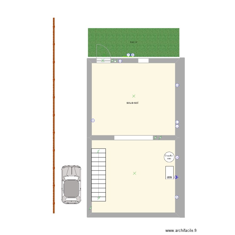 sous sol Eugenie Villerupt. Plan de 2 pièces et 39 m2