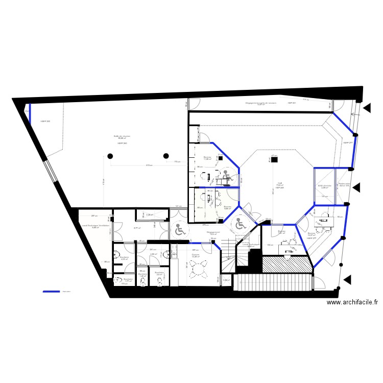 EDL RDC Auch. Plan de 26 pièces et 315 m2