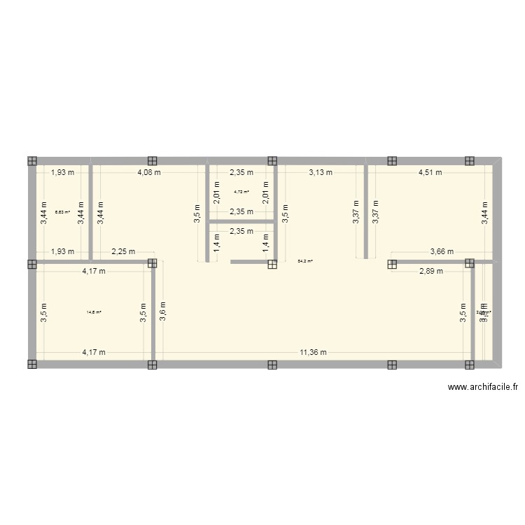 mmmm. Plan de 5 pièces et 113 m2