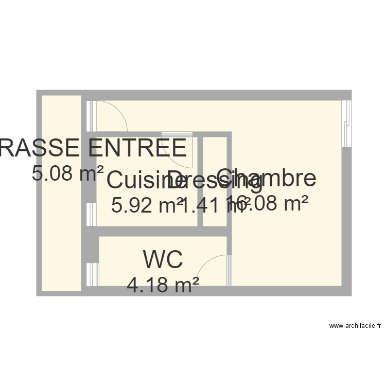 PLAN STUDIO SUR 30 M2. Plan de 0 pièce et 0 m2