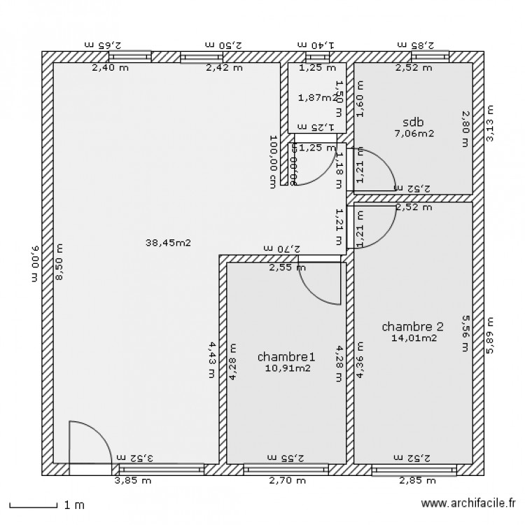 900x940. Plan de 0 pièce et 0 m2