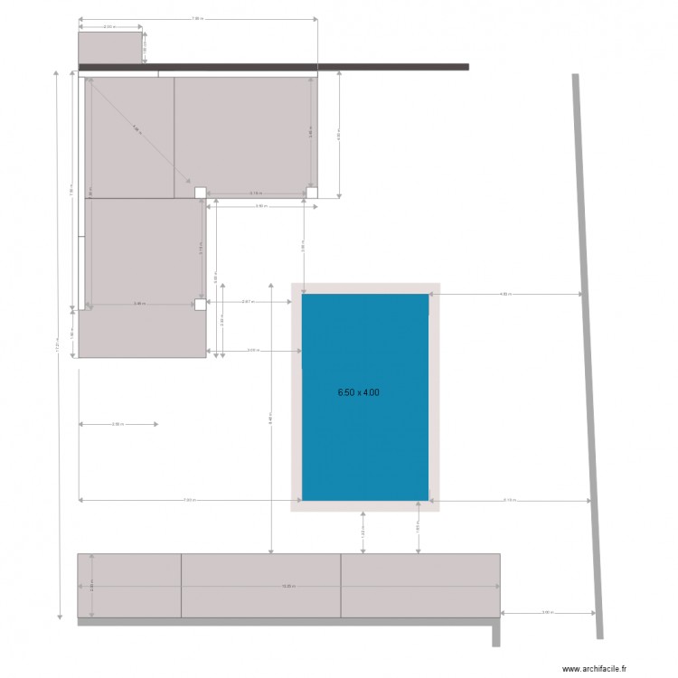 Dalle piscine pool bar en L 2806. Plan de 0 pièce et 0 m2