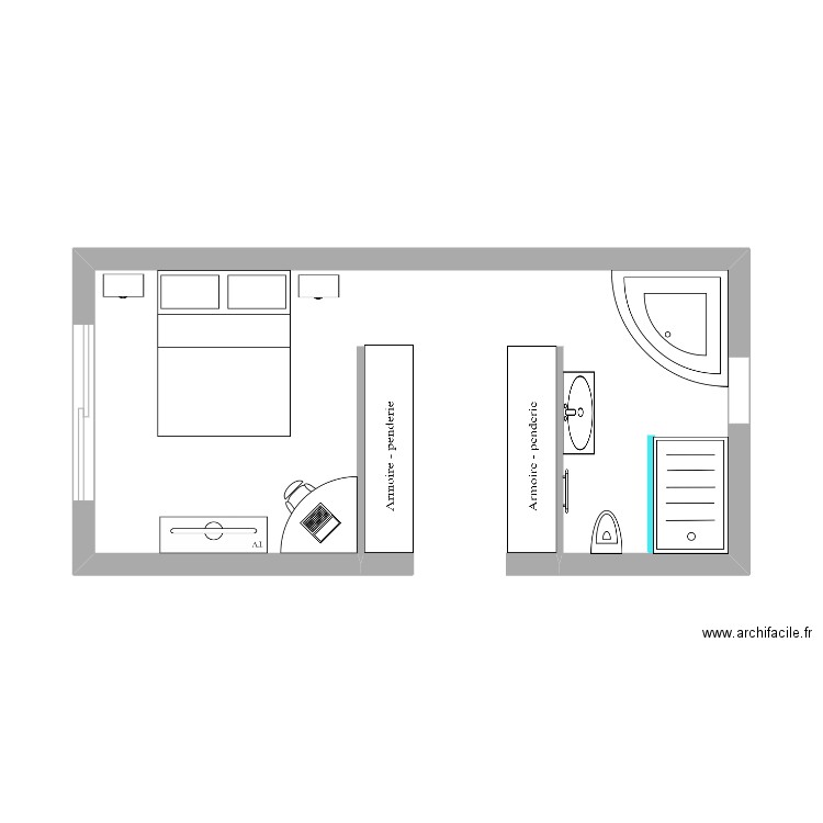 plan 1 en longueur. Plan de 0 pièce et 0 m2