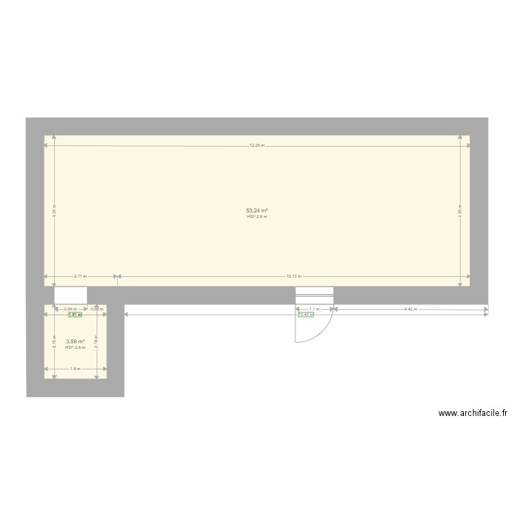 DIMENSIONS CAVE AIX. Plan de 0 pièce et 0 m2