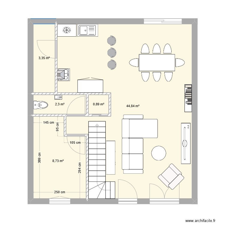 Maison Nozay. Plan de 5 pièces et 60 m2