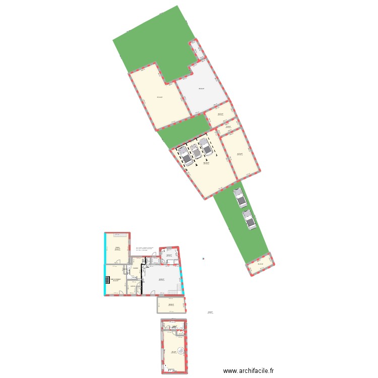 Plan isolation Bresles. Plan de 39 pièces et 723 m2