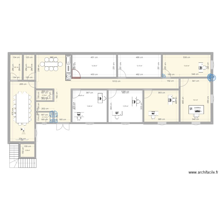 el hidab. Plan de 12 pièces et 166 m2