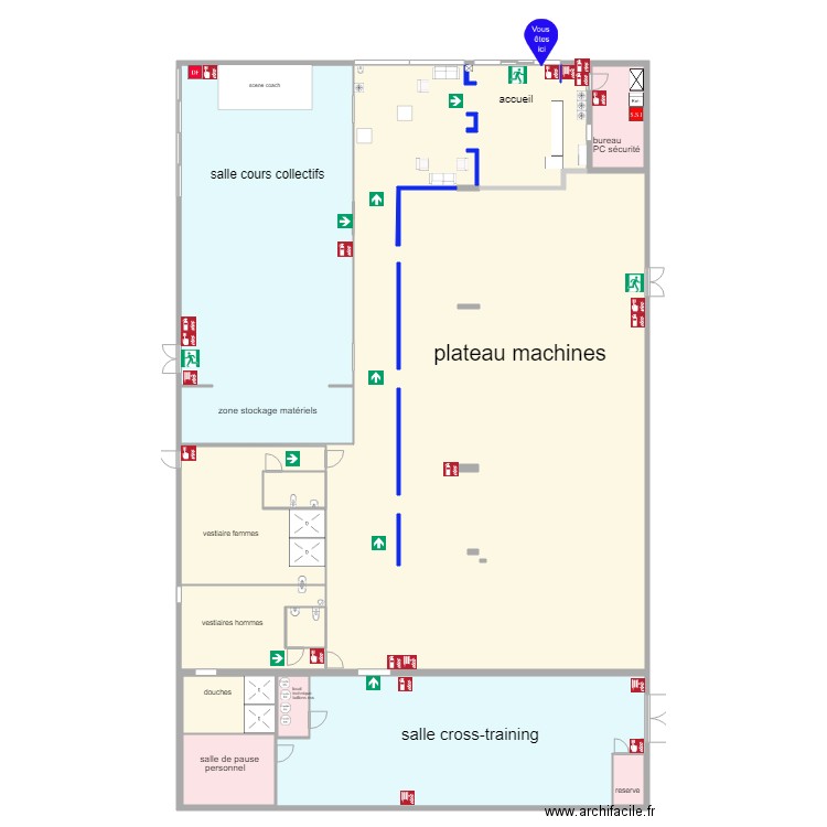 plan évacuation. Plan de 0 pièce et 0 m2