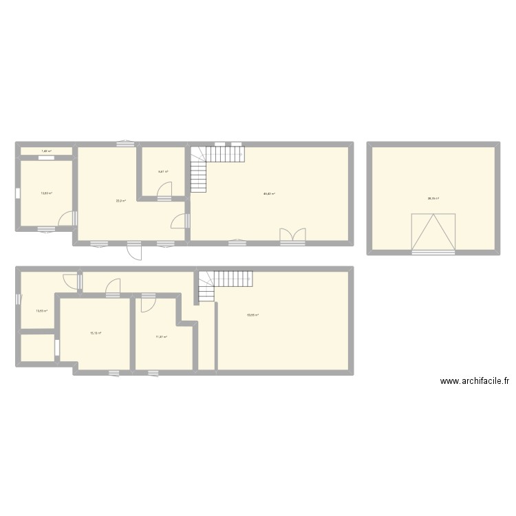 Maison Marcenat. Plan de 10 pièces et 216 m2