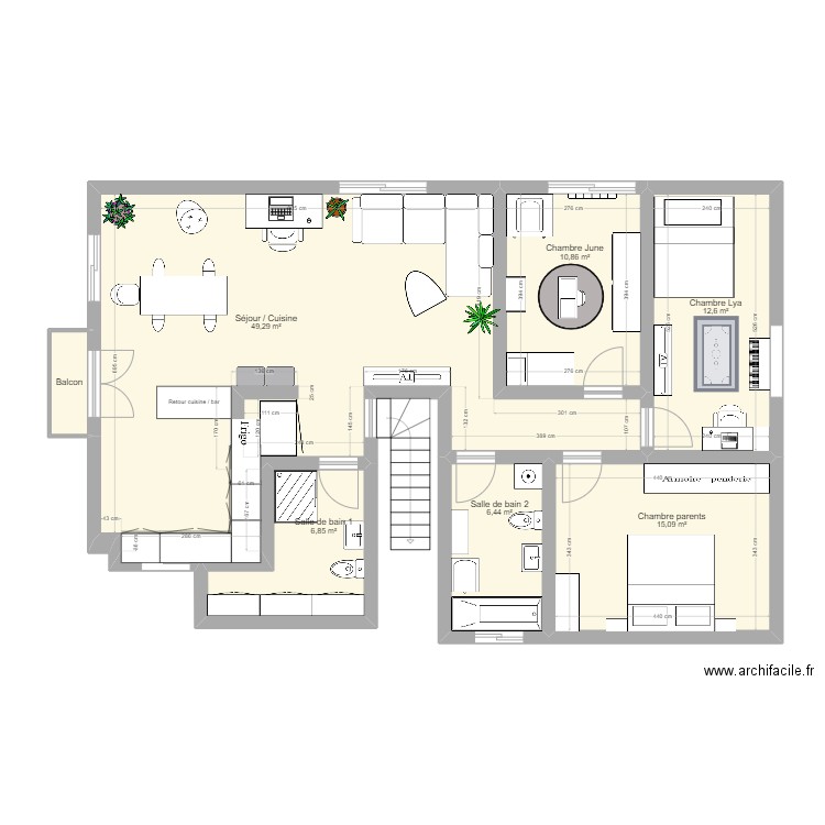 Martigny. Plan de 7 pièces et 103 m2