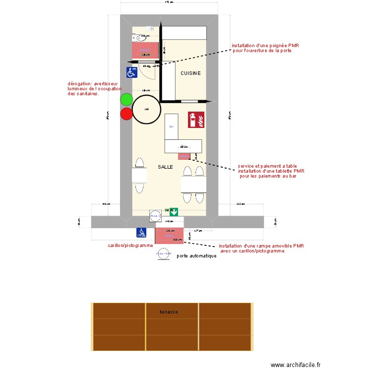 yum yum travaux V3. Plan de 3 pièces et 33 m2