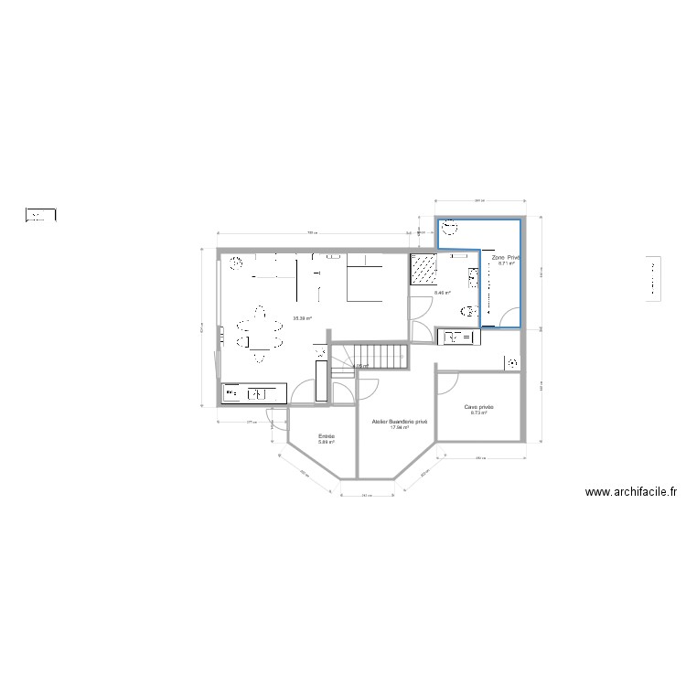 sous sol amenagé. Plan de 0 pièce et 0 m2