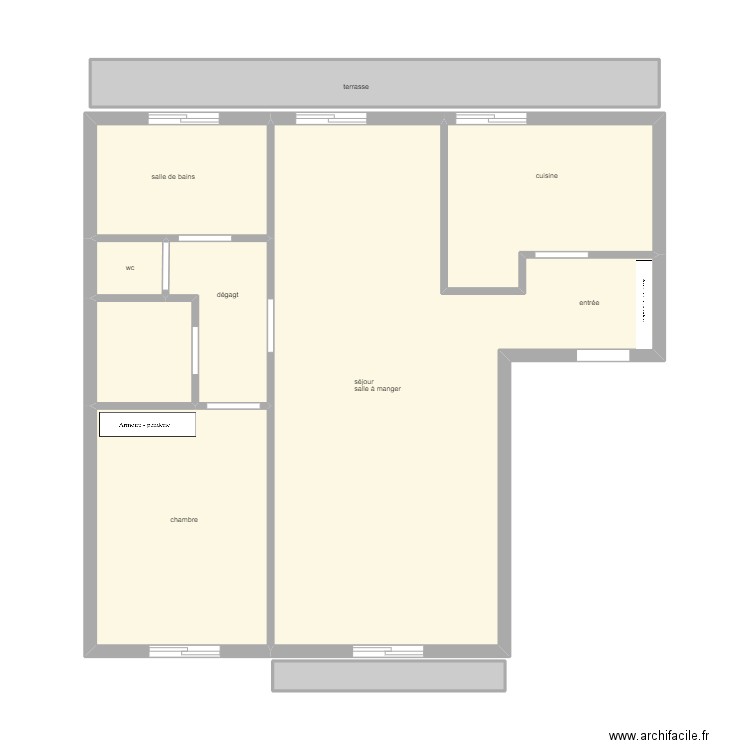 DELORT. Plan de 9 pièces et 76 m2