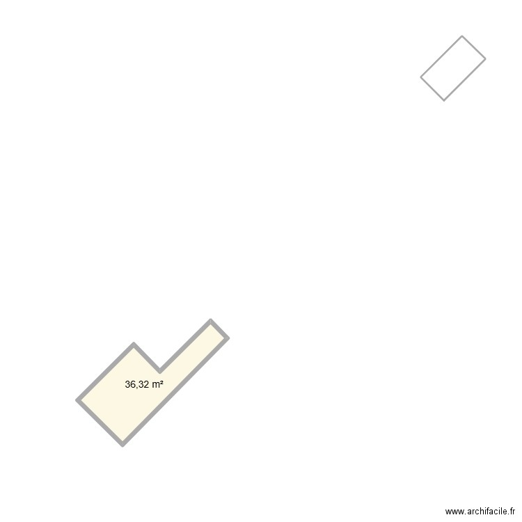 Abri cadastre test. Plan de 1 pièce et 36 m2