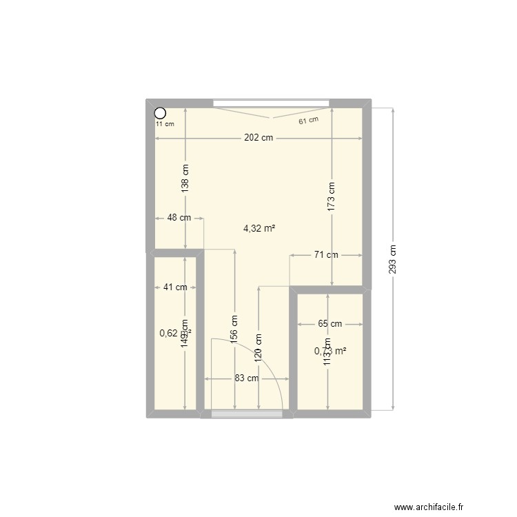 Salle de bains. Plan de 3 pièces et 6 m2