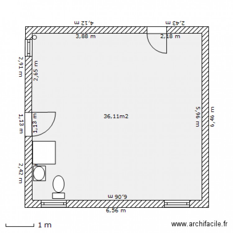 Sous-sol blanc. Plan de 0 pièce et 0 m2